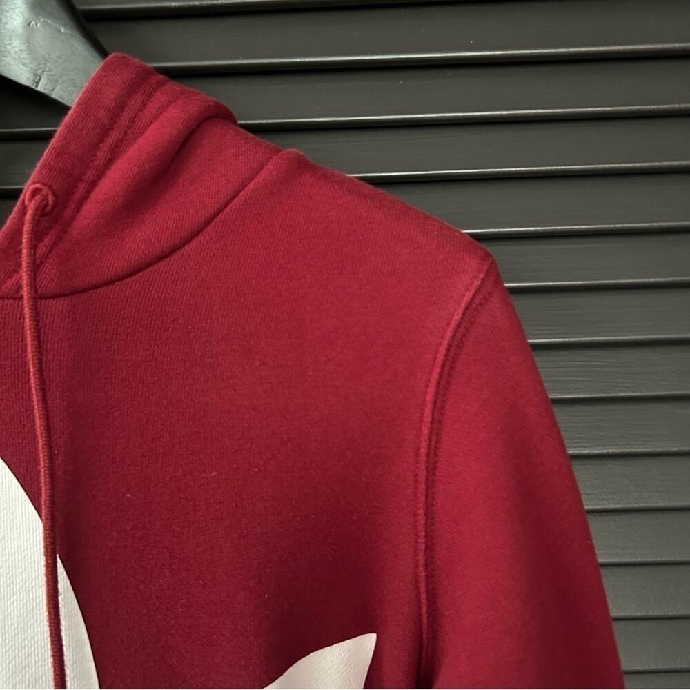 Adidas Trefoil Hoodie with Kangaroo Pocket, Shadow Red, Size XS - Picture 10 of 16